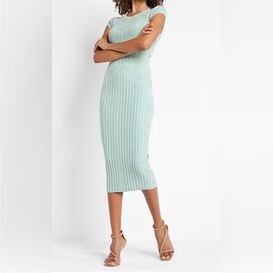 Express Mint Ribbed Midi Dress NWT